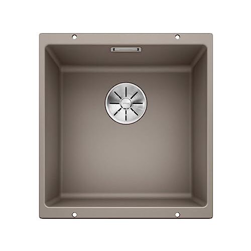 Blanco SUBLINE 400-U 523429 granieten spoelbak van silgraniet voor 50 cm brede onderkasten -50 cm onderkast, bruin, 50 cm onderkast