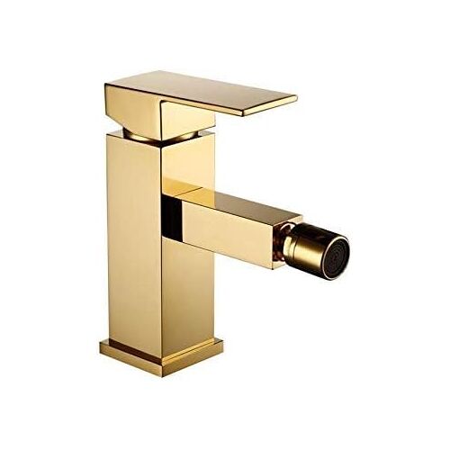 BIYEH Bathroom Faucet Brass Square Style Gold Finish Bidet Single Lever Mixer Water Tap Bidet Fitting Taps