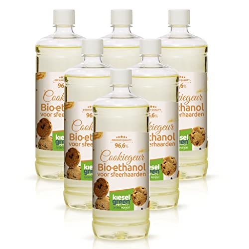 KieselGreen Bio-Ethanol 6 x 1 Liter met Parfum voor Ethanol Haard, vele Soorten Bio-Ethanol als Kamerparfum in vele Geuren Parfum voor Bio-Ethanol Haard binnen of Bio-Ethanol Tafelvuur (c)