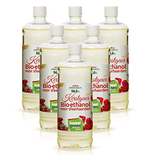 KieselGreen Bio-Ethanol 6 x 1 Liter met Parfum voor Ethanol Haard, vele Soorten Bio-Ethanol als Kamerparfum in vele Geuren Parfum voor Bio-Ethanol Haard binnen of Bio-Ethanol Tafelvuur (ke)