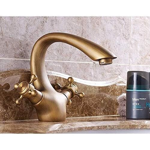 FEAOTY Antique Bronze Brass Faucets Single Handle Cold And Hot Water Mixers Tap Cold And Hot Water Mixers