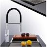 ADOVZ Kitchen Taps Kitchen Tap Faucet Pull-Out Kitchen Mixer White Sink Mixer Tap 360 Degree Rotation Kitchen Mixer Taps Kitchen Mixer