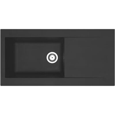 respekta Denver minerale spoelbak in zwart / 1 wasbak inbouwspoelbak in 100 x 50 cm/spoelbak geschikt voor onderkasten vanaf 60 cm breedte / DENVER100X501BS respekta Denver minerale spoelbak in zwart / 1 wasbak inbouwspoelbak in 100 x 50 cm/spoelbak geschikt voor onderkasten vanaf 60 cm breedte / DENVER100X501BS