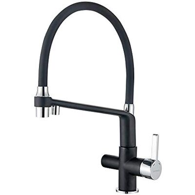 GRIFEMA G4010B-2 3 Weg Keukenkraan, Drinkwater Keukenkraan, 3 Wegs Waterkraan 360° Draaibaar Mengkraan, Eengreepsmengkraan met Uittrekbare, Zwart GRIFEMA G4010B-2 3 Weg Keukenkraan, Drinkwater Keukenkraan, 3 Wegs Waterkraan 360° Draaibaar Mengkraan, Eengreepsmengkraan met Uittrekbare, Zwart