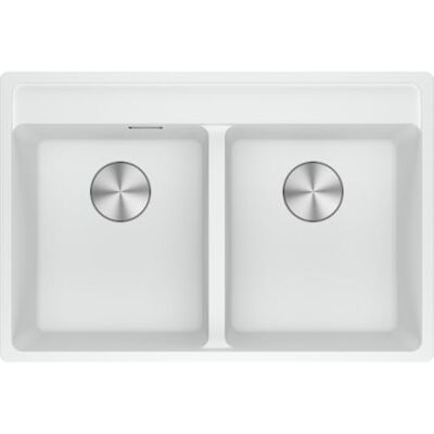 Franke Fragranite 1140661678 Spoelbak met 2 wastafels (80 cm), wit Franke Fragranite 1140661678 Spoelbak met 2 wastafels (80 cm), wit