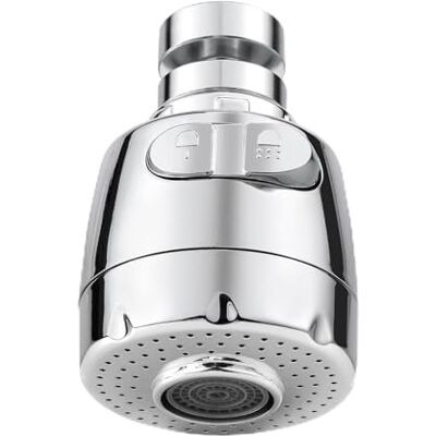 Vinabo Beluchter voor kraan, 360 graden draaibaar, met filter, 2 modi, voor keuken en gootsteen, zilver Vinabo Beluchter voor kraan, 360 graden draaibaar, met filter, 2 modi, voor keuken en gootsteen, zilver