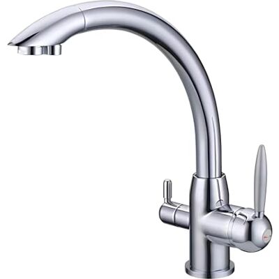 FILTRIACQUAITALIA Filtri Acqua Italia Waterkraan 3-weg voor warm en schoon koud water, mengkraan, 3-weg voor waterreiniger FILTRIACQUAITALIA Filtri Acqua Italia Waterkraan 3-weg voor warm en schoon koud water, mengkraan, 3-weg voor waterreiniger