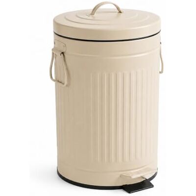 Relaxdays afvalbak, 12 l, keuken, badkamer, uitneembare binnenemmer, beige voetpedaal, softclose, metaal, pedaalemmer Relaxdays afvalbak, 12 l, keuken, badkamer, uitneembare binnenemmer, beige voetpedaal, softclose, metaal, pedaalemmer