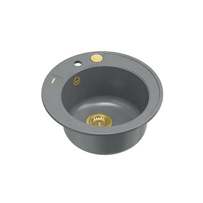 QUADRON imagine your kitchen Quadron Morgan 210 Spoelbak, rond, spoelbak, keuken, grijs en goud, diameter 51 cm, granieten spoelbak, enkele spoelbak, enkele spoelbak, keukenspoelbak, enkele spoelbak QUADRON imagine your kitchen Quadron Morgan 210 Spoelbak, rond, spoelbak, keuken, grijs en goud, diameter 51 cm, granieten spoelbak, enkele spoelbak, enkele spoelbak, keukenspoelbak, enkele spoelbak