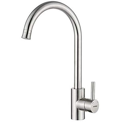 GRIFEMA G4011 Keukenkraan, met 360° Draaibare Eengreepsmengkraan Spoelbak Kraan Keuken, Watervoorziening Onder Lage Druk, Roestvrij Staal GRIFEMA G4011 Keukenkraan, met 360° Draaibare Eengreepsmengkraan Spoelbak Kraan Keuken, Watervoorziening Onder Lage Druk, Roestvrij Staal