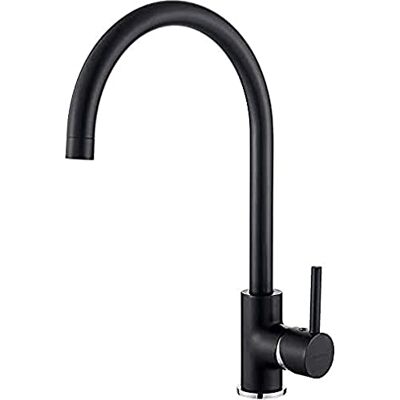 GRIFEMA G4001B Keukenkraan met 360° Draaibare Uitloop en Koudstart, Eengreepsmengkraan Spoelbak Kraan Keuken, Messing, Zwart GRIFEMA G4001B Keukenkraan met 360° Draaibare Uitloop en Koudstart, Eengreepsmengkraan Spoelbak Kraan Keuken, Messing, Zwart