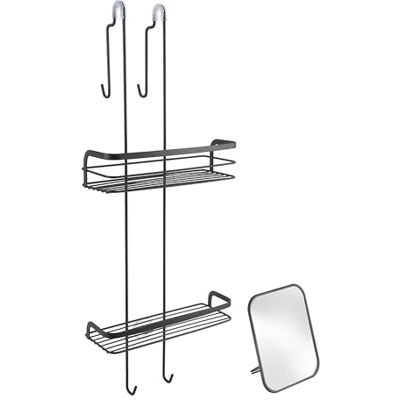 Metaltex Dubbele plank MAMPARA spiegel Origin Lava Zwart Metaltex Dubbele plank MAMPARA spiegel Origin Lava Zwart
