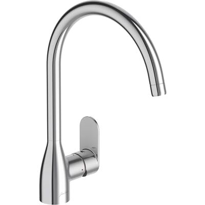 Jacob Delafon Marie gootsteenmengkraan voor keuken, hoge uitloop, chroom Hoogte uitloop: 22,8 cm. 360° draaibaar. Debiet 11 l/min. Keramische cartridge Jacob Delafon Marie gootsteenmengkraan voor keuken, hoge uitloop, chroom Hoogte uitloop: 22,8 cm. 360° draaibaar. Debiet 11 l/min. Keramische cartridge