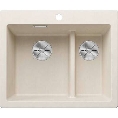 Blanco Pleon 6 Split, granieten spoelbak van zilvergraniet, installatie van boven, hoofdwastafel links, voor 60 cm brede onderkasten, split-concept: verlaagde bekkenbrug, zonder Blanco Pleon 6 Split, granieten spoelbak van zilvergraniet, installatie van boven, hoofdwastafel links, voor 60 cm brede onderkasten, split-concept: verlaagde bekkenbrug, zonder