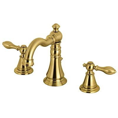 Kingston FSC1970AL Engels Classic 8" Widespread Lavatory Kraan 5-5/16" Geborsteld messing Kingston FSC1970AL Engels Classic 8" Widespread Lavatory Kraan 5-5/16" Geborsteld messing