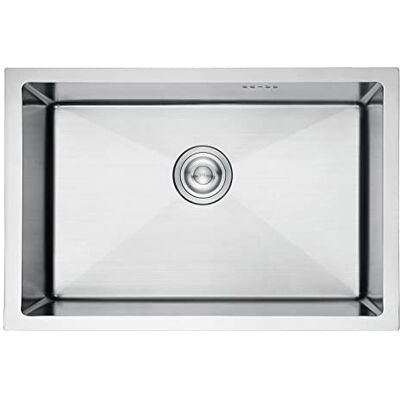 Ibergrif M87044 keukenspoelbak, 70 x 44 cm, onderbouwspoelbak met afvoerfilter, roestvrij staal Ibergrif M87044 keukenspoelbak, 70 x 44 cm, onderbouwspoelbak met afvoerfilter, roestvrij staal