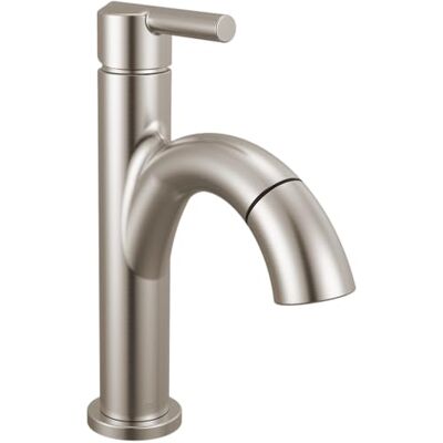 DELTA Kraan Nicoli Pull-Down Enkele Gat Badkamer Kraan, Geborsteld Nikkel Badkamer Wastafel Kraan, Badkamer Kraan met Uittrekbare Sproeier, Enkele Handvat Badkamer Kraan, Roestvrij 15749LF-SSPD DELTA Kraan Nicoli Pull-Down Enkele Gat Badkamer Kraan, Geborsteld Nikkel Badkamer Wastafel Kraan, Badkamer Kraan met Uittrekbare Sproeier, Enkele Handvat Badkamer Kraan, Roestvrij 15749LF-SSPD