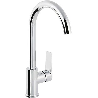 Sanitop-Wingenroth Kiana 788144 Keukenkraan met hoge uitloop en keramische cartouche, eengreepsmengkraan van messing, armatuur voor gootsteen, keukenkraan in chroom Sanitop-Wingenroth Kiana 788144 Keukenkraan met hoge uitloop en keramische cartouche, eengreepsmengkraan van messing, armatuur voor gootsteen, keukenkraan in chroom