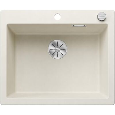 Blanco Pleon 6 granieten spoelbak van zilvergraniet softwit inbouwtype: inbouw van bovenaf voor 60 cm brede onderkasten maximaal volume door bijzonder diep bekken Blanco Pleon 6 granieten spoelbak van zilvergraniet softwit inbouwtype: inbouw van bovenaf voor 60 cm brede onderkasten maximaal volume door bijzonder diep bekken