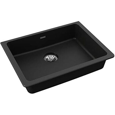 Elkay Quartz Classic ELGUAD2519PDBK0 zwarte enkele kom onderbouw ADA gootsteen met perfecte afvoer Elkay Quartz Classic ELGUAD2519PDBK0 zwarte enkele kom onderbouw ADA gootsteen met perfecte afvoer