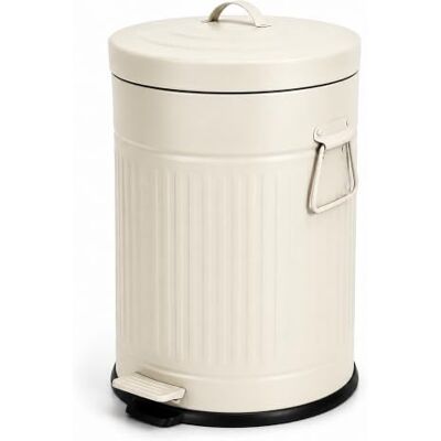 Relaxdays afvalemmer, 20 l, keuken, uitneembare binnenemmer, beige voetpedaal, softclose, metaal, retro-pedaalemmer Relaxdays afvalemmer, 20 l, keuken, uitneembare binnenemmer, beige voetpedaal, softclose, metaal, retro-pedaalemmer