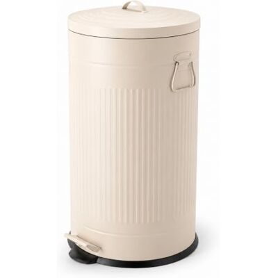 Relaxdays afvalemmer, 40 l, keuken, uitneembare binnenemmer, beige voetpedaal, softclose, metaal, retro pedaalemmer Relaxdays afvalemmer, 40 l, keuken, uitneembare binnenemmer, beige voetpedaal, softclose, metaal, retro pedaalemmer