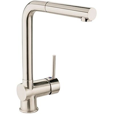AquaSu 78744 4 Design Kraan Gootsteen, Eenhandsmengkraan Bonola voor Gootsteen met Uittrekbare Vaatdouche, Roestvrij Staal AquaSu 78744 4 Design Kraan Gootsteen, Eenhandsmengkraan Bonola voor Gootsteen met Uittrekbare Vaatdouche, Roestvrij Staal