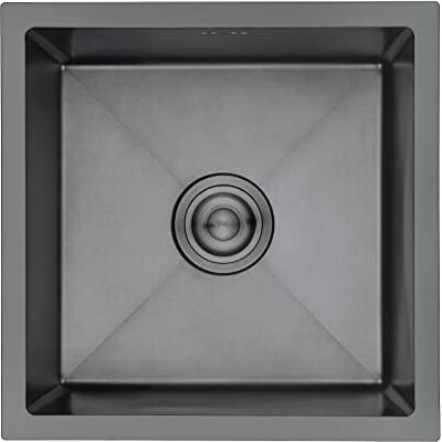 Ibergrif M84040B keukenspoelbak 40 x 40 cm, onderbouwspoelbak met afvoerfilter, roestvrij staal Ibergrif M84040B keukenspoelbak 40 x 40 cm, onderbouwspoelbak met afvoerfilter, roestvrij staal