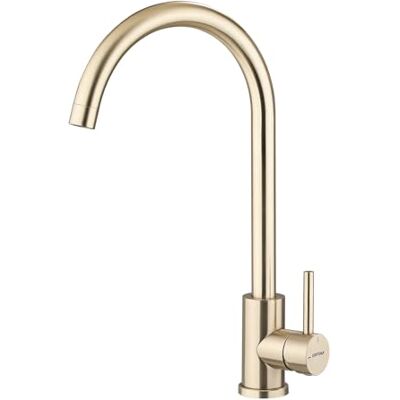 GRIFEMA G4008Y, Keukenkraan met 360° Draaibare Uitloop en Koudstart, Eengreepsmengkraan Spoelbak Kraan Keuken, Roestvrij Staal, Goud GRIFEMA G4008Y, Keukenkraan met 360° Draaibare Uitloop en Koudstart, Eengreepsmengkraan Spoelbak Kraan Keuken, Roestvrij Staal, Goud