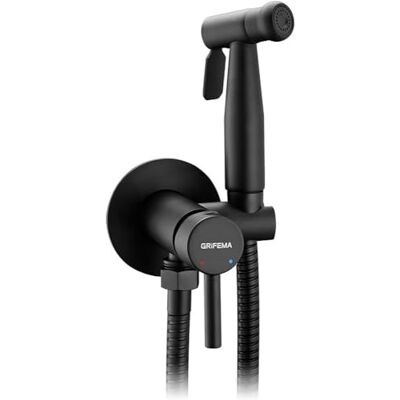 GRIFEMA G154B-1 Bidetkranen, Bidetkraan met Koud en Warm Water, Verzonken voor Bidet WC, Bidet Kraan, met Douchehand en Slang, Zwart GRIFEMA G154B-1 Bidetkranen, Bidetkraan met Koud en Warm Water, Verzonken voor Bidet WC, Bidet Kraan, met Douchehand en Slang, Zwart
