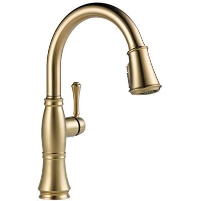 DELTA Kraan Cassidy eengreeps aanrecht kraan met pull-down sproeier, ShieldSpray technologie en magnetische docking sproeikop, Lumicoat Champagne Brons 9197-CZ-PR-DST DELTA Kraan Cassidy eengreeps aanrecht kraan met pull-down sproeier, ShieldSpray technologie en magnetische docking sproeikop, Lumicoat Champagne Brons 9197-CZ-PR-DST