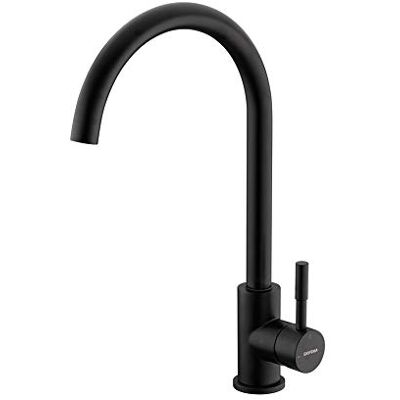 GRIFEMA G4008B Keukenkraan met 360° Draaibare Uitloop en Koudstart, Eengreepsmengkraan Spoelbak Kraan Keuken, Roestvrij Staal, Zwart GRIFEMA G4008B Keukenkraan met 360° Draaibare Uitloop en Koudstart, Eengreepsmengkraan Spoelbak Kraan Keuken, Roestvrij Staal, Zwart