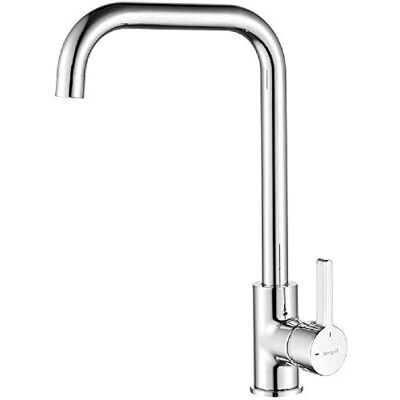 Ibergrif M22105, Keukenkraan met 360° Draaibare en Koudstart, Eengreepsmengkraan Spoelbak Kraan Keuken, Messing, Chroom, Zilver Ibergrif M22105, Keukenkraan met 360° Draaibare en Koudstart, Eengreepsmengkraan Spoelbak Kraan Keuken, Messing, Chroom, Zilver