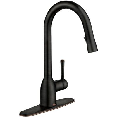 Moen 87233BRB Adler Hoge Arc Pulldown Keukenkraan met één handgreep en Power Clean, Mediterraan Brons Moen 87233BRB Adler Hoge Arc Pulldown Keukenkraan met één handgreep en Power Clean, Mediterraan Brons