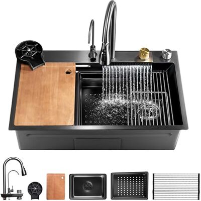 SereneLife Rubber Wasbakmat voor Keuken en Mobiele Wasbak – Zwarte Mat, Anti‑Slip, Krasbestendig, Ideaal voor Camper, Keuken en Buitenkeuken – Drop In/Topmount Workstation Sink met Sliding Accessories SereneLife Rubber Wasbakmat voor Keuken en Mobiele Wasbak – Zwarte Mat, Anti‑Slip, Krasbestendig, Ideaal voor Camper, Keuken en Buitenkeuken – Drop In/Topmount Workstation Sink met Sliding Accessories