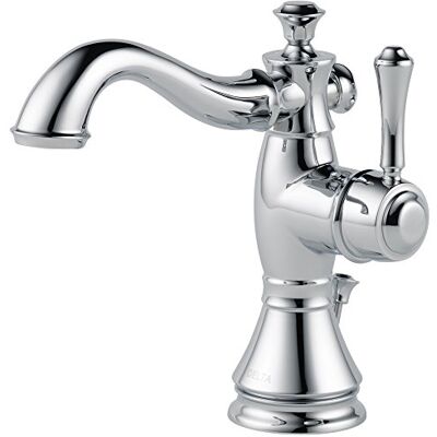 DELTA Faucet Cassidy Badkamerkraan met één gat, enkele handgreep badkamerkraan chroom, badkamer wastafelkraan, metalen afvoer assemblage, chroom 597LF-MPU DELTA Faucet Cassidy Badkamerkraan met één gat, enkele handgreep badkamerkraan chroom, badkamer wastafelkraan, metalen afvoer assemblage, chroom 597LF-MPU