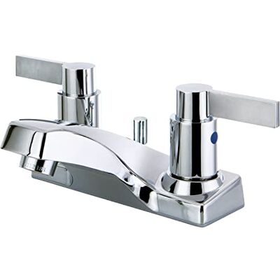 Kingston Messing in Spout Reach NuvoFusion Centerset Kraan, gepolijst Chroom FB2201NDL 4 Inch gepolijst chroom Kingston Messing in Spout Reach NuvoFusion Centerset Kraan, gepolijst Chroom FB2201NDL 4 Inch gepolijst chroom