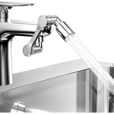 IPEA 1080 graden draaibare kraan voor wastafel of wastafel in badkamer of keuken – universele kraan van kunststof uittrekbaar met straalregelaar – verlengscharnier – waterstraalrichting IPEA 1080 graden draaibare kraan voor wastafel of wastafel in badkamer of keuken – universele kraan van kunststof uittrekbaar met straalregelaar – verlengscharnier – waterstraalrichting
