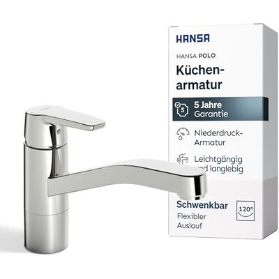 Hansa POLO keukenmengkraan, lage druk, 215mm projectie, 51591193 Hansa POLO keukenmengkraan, lage druk, 215mm projectie, 51591193