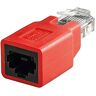 goobay RJ45 Crossover CAT 5e, Crossover Adapter, 1 Stück, rood