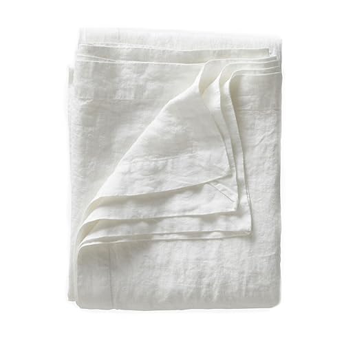 JOWOLLINA Laken beddenlaken sprei met brieven hoeken 100% linnen Soft Washed Finish 180 g/m2 (265x280 cm, gebroken white soft)