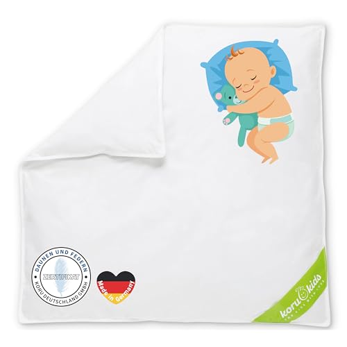 Koru Kids baby-dekbed donsdekbed, 80 x 80 cm, geschikt voor mensen met allergieën, inhoud 150 g