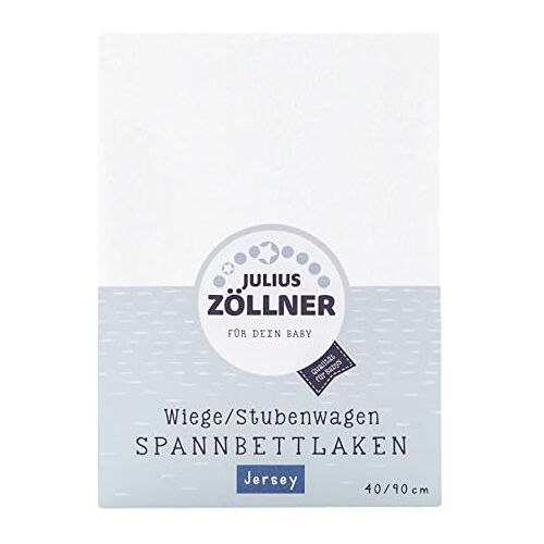 Julius Zöllner 8330013100 jersey hoeslaken voor wiegen 90x40 en wieg wagen, kleur: wit