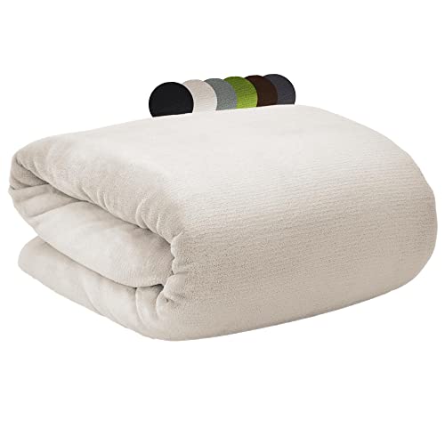 Beautissu knuffeldeken Aurelia XXL dekens 220 x 240 cm warme deken sprei fleece deken – knuffeldekens bedsprei dekentje bankhoes natuur