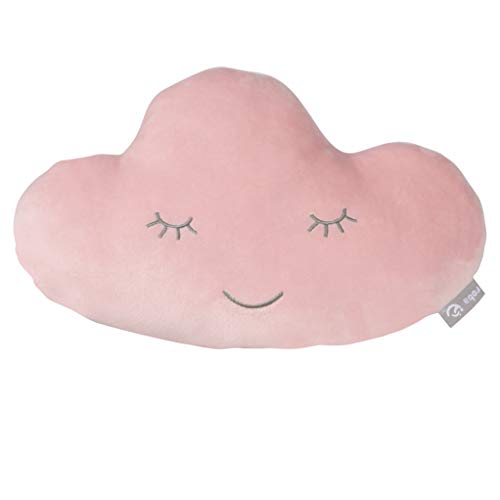 roba Style Knuffelkussen met wolken, roze/mauve, zacht kinderkussen voor meisjes en jongens vanaf 0 jaar, zacht sierkussen voor baby- en kinderkamer, wolkenkussen, sierkussen