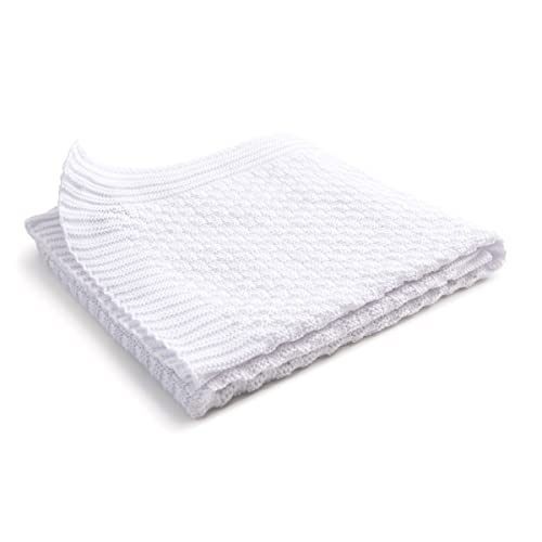 Sonnenstrick SODE6 eerste deken/babydeken/knuffeldeken/gebreide deken, 80 x 80 cm, wit