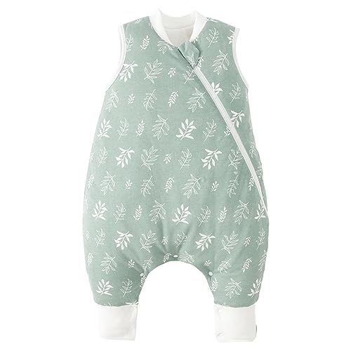 Duomiaomiao Slaapzak met voeten, slaapzak met voeten, het hele jaar door, 100% katoenen slaapzak voor baby's, slaapzak met voeten, 1,5 tog, slaapzak met benen voor jongens en meisjes