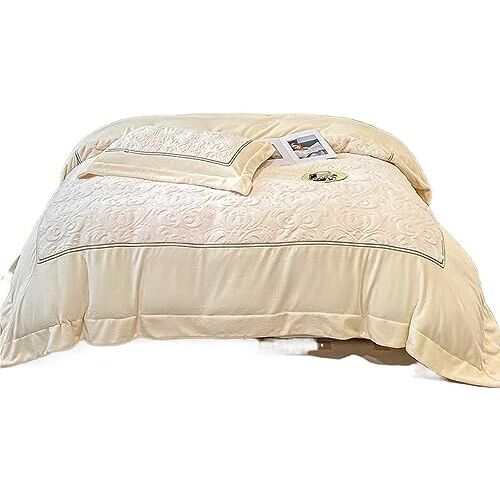 TONZN Queen Bed Set Melk Fleece Winter Vierdelige Beddengoed Set Dikker Warm Houden Lakenset Zacht Trooster Sets Beddengoed (Beige 2m Bed) (Beige 2m bed)