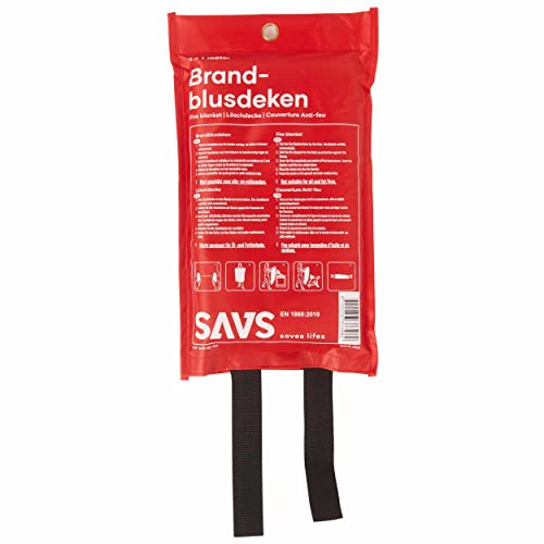 SAVS saves lifes SAVS® Blusdeken 100 x 100 cm Branddeken voor o.a. thuis & keuken Handig ophangoog