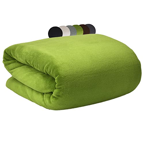 Beautissu knuffeldeken Aurelia dekens 150 x 200 cm warme deken sprei fleece deken – knuffeldekens bedsprei dekentje bankhoes groen